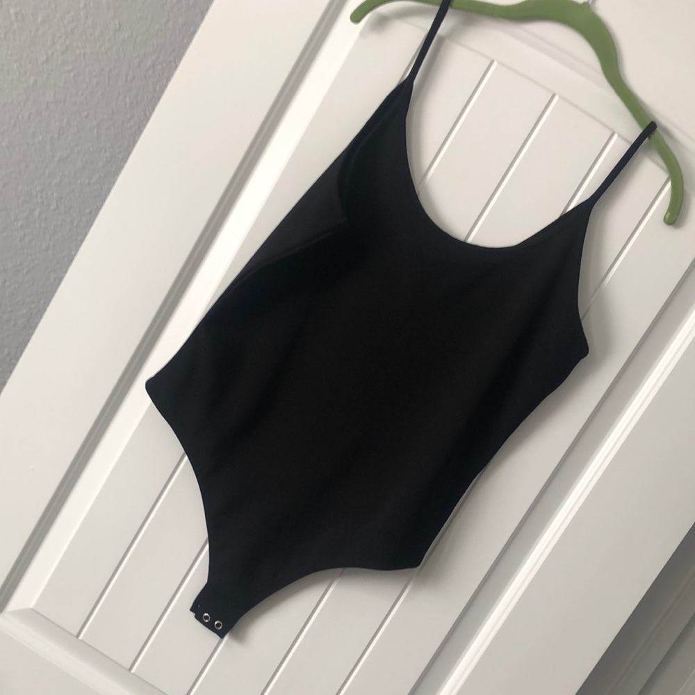 Black thong bodysuit
